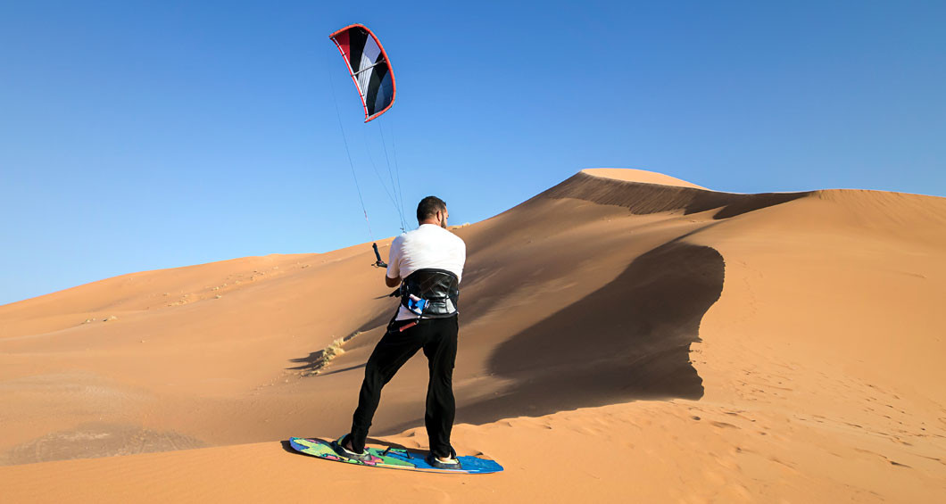 Kitesurf en el desierto de Errachidia