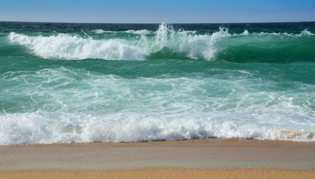 beautiful wave at the beach of the Atlantic Ocean in Morocco